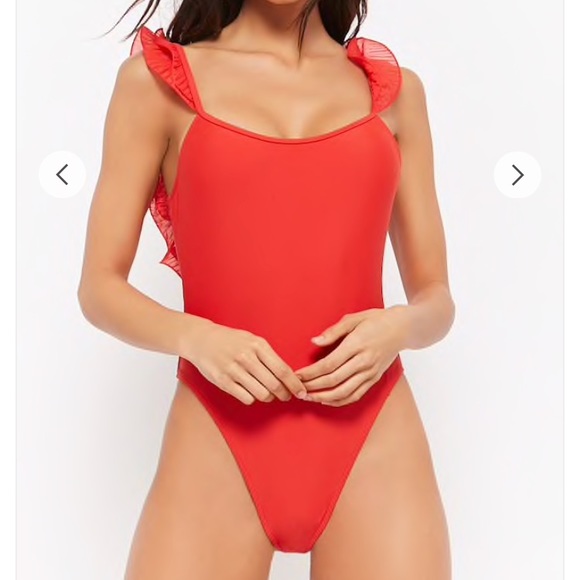 forever 21 red one piece swimsuit